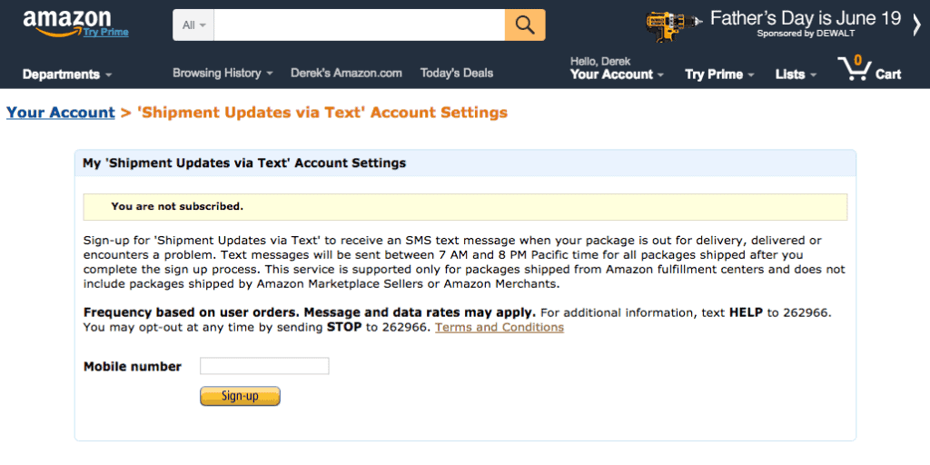 Amazon-Random-SMS-Short-Code