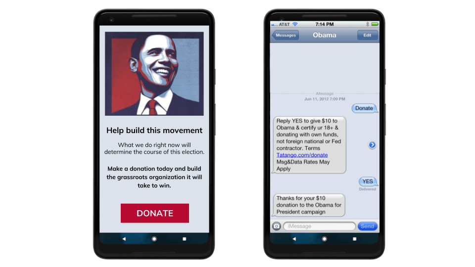 political-text-message-donations
